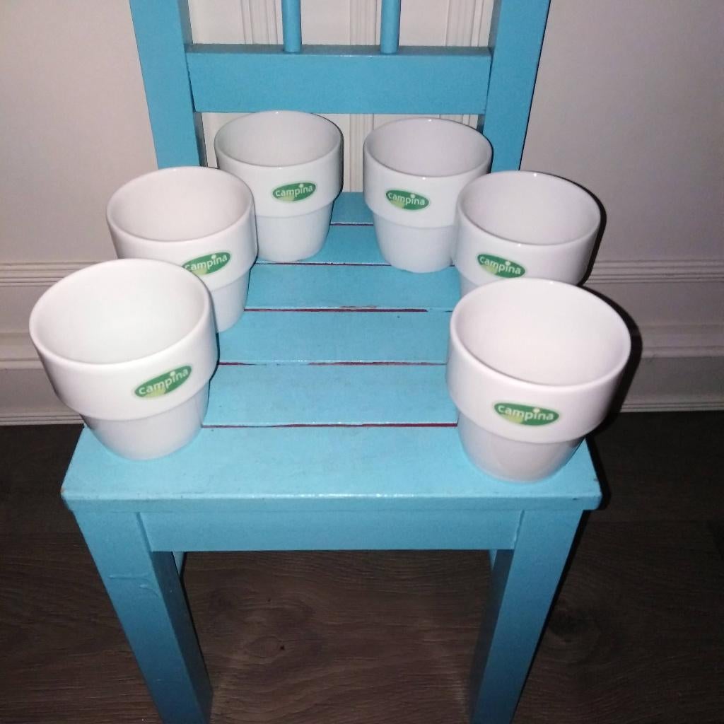 Campina bekers schoonhoven keramiek holland 6 stuks, Huis en Inrichting, Keuken | Servies, Ophalen, Glas of Glazen, Gebruikt, Keramiek