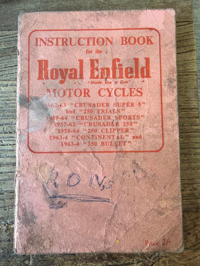 Boekje: Instructieboek Royal Enfield Motorfietsen, Ophalen of Verzenden, Overige merken