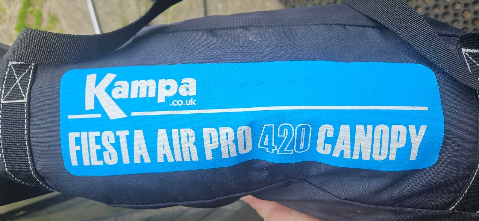kampa air pro 420 met luifel, Ophalen of Verzenden, Gebruikt