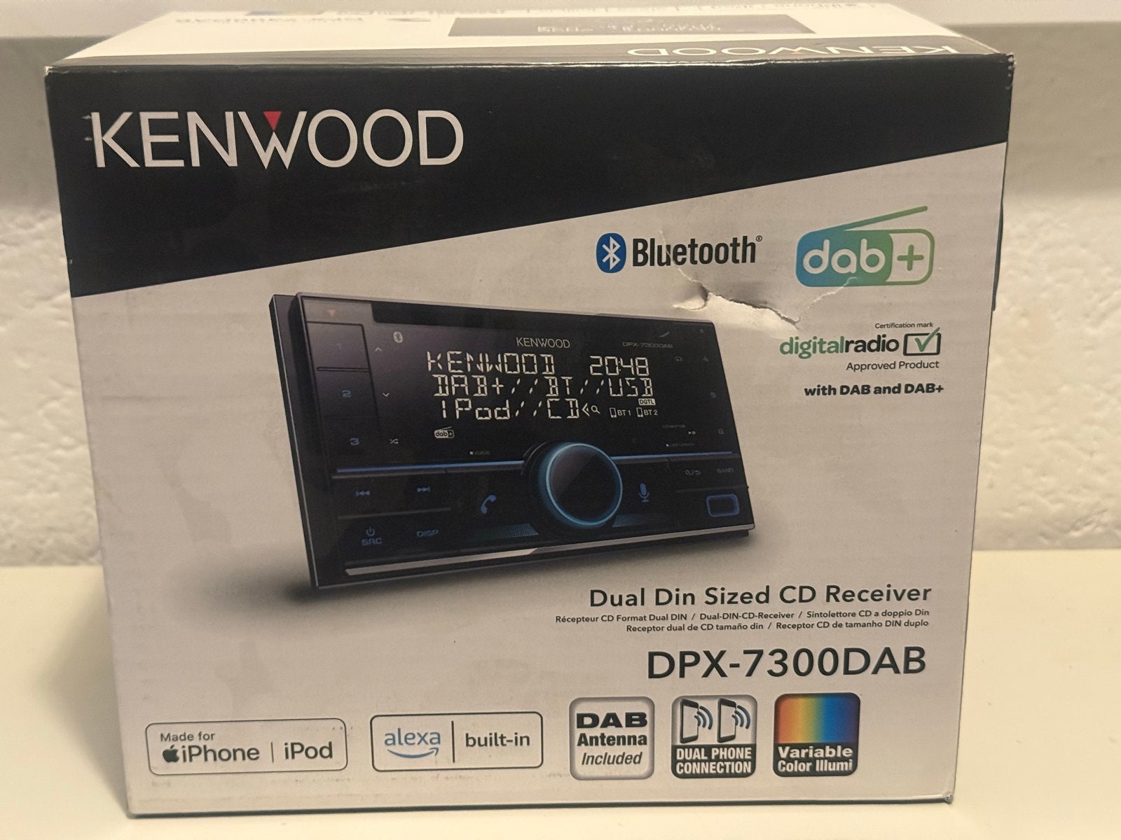 Kenwood DPX-7300DAB Dual Din CD-ontvanger met Bluetooth, Ophalen of Verzenden, Nieuw