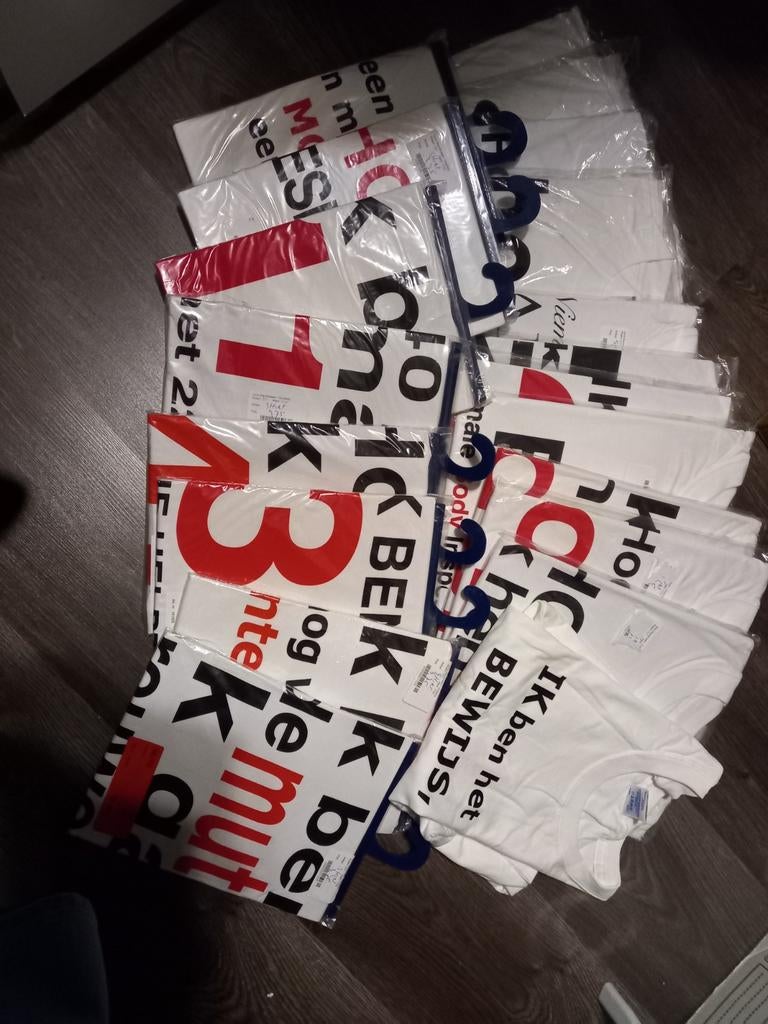 20x T-shirts met grappige teksten - Maat XL, Ophalen, Nieuw, Maat 56/58 (XL), Wit