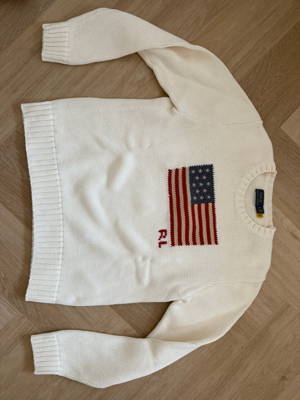 Ralph lauren the iconic flag sweater, Kleding | Dames, Truien en Vesten, Ophalen of Verzenden, Gedragen, Maat 42/44 (L), Wit