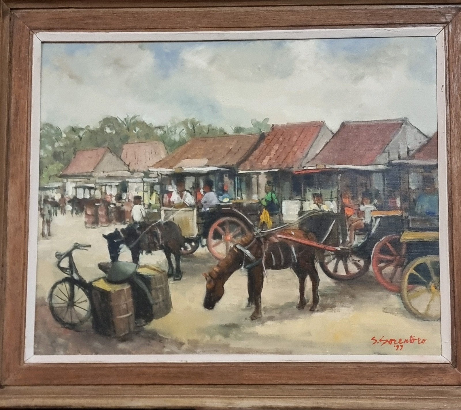 S. Soeronto '77 - Levendig Indonesisch Marktgezicht (5161), Ophalen of Verzenden