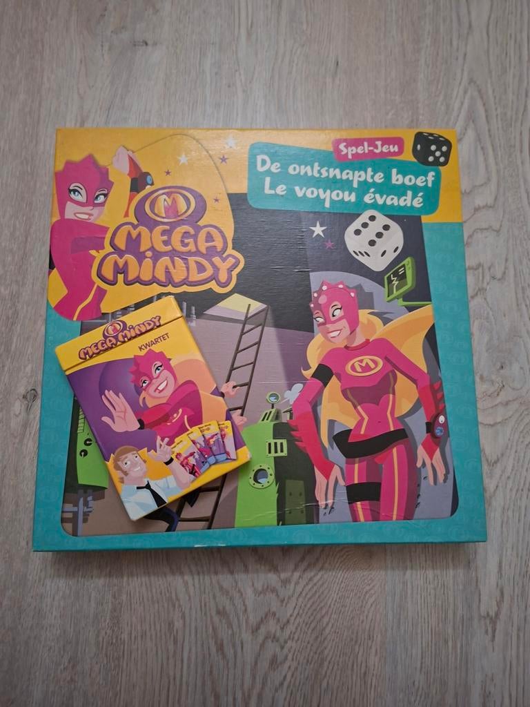 Mega Mindy Spel-Jeu: De Ontsnapte Boef + Kwartet, Hobby en Vrije tijd, Gezelschapsspellen | Bordspellen, Drie of vier spelers
