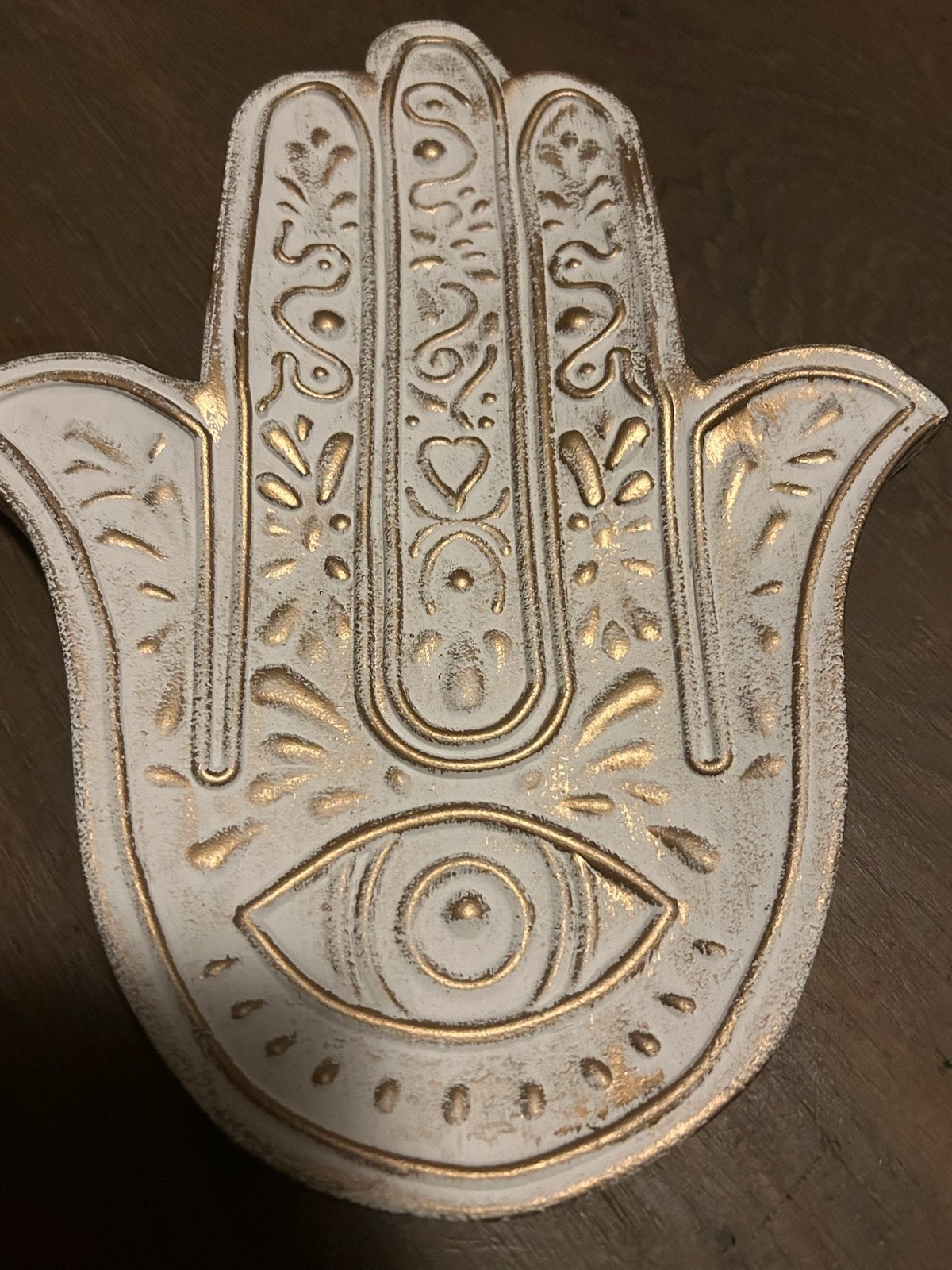 Hamsa hand wanddecoratie - Wit en goud nieuw, Overige materialen, Nieuw, Ophalen of Verzenden, Oosters