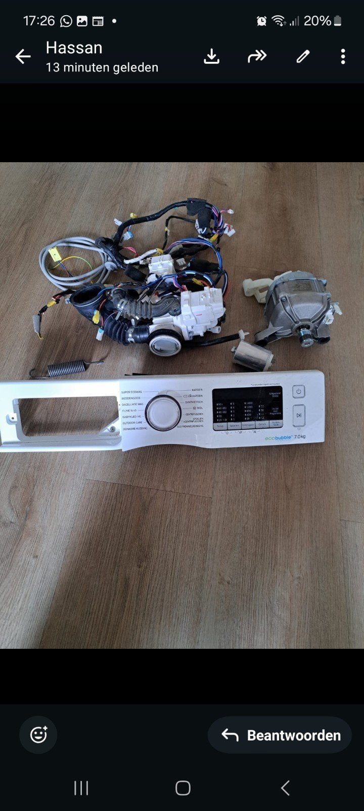 Onderdelen Wasmachine Samsung Eco Bubble 7.0kg, Ophalen