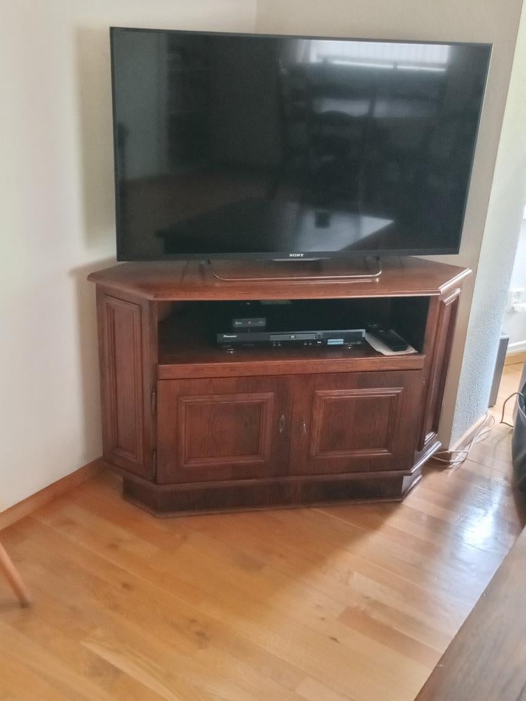 Eiken tv kastje, voor in hoek, Huis en Inrichting, Ophalen, Gebruikt, 50 tot 100 cm, Minder dan 100 cm