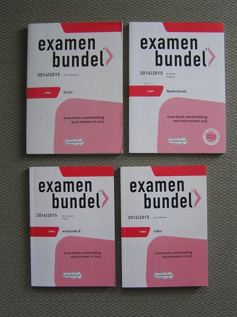 Examenbundels Duits, Nederlands, Wiskunde B, M&O, 2014-2015., Ophalen of Verzenden, Nieuw, VWO, Overige vakken