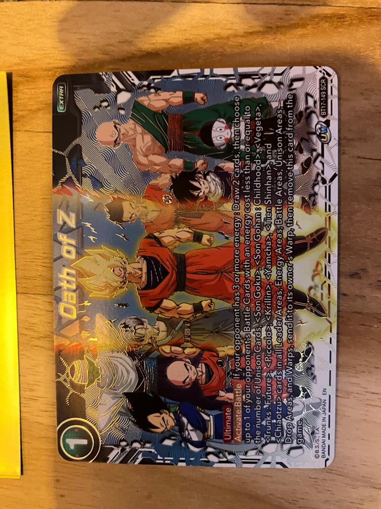 Dragon Ball Super Card Game - Oath of Z SCR, Ophalen of Verzenden, Nieuw, Losse kaart, Foil