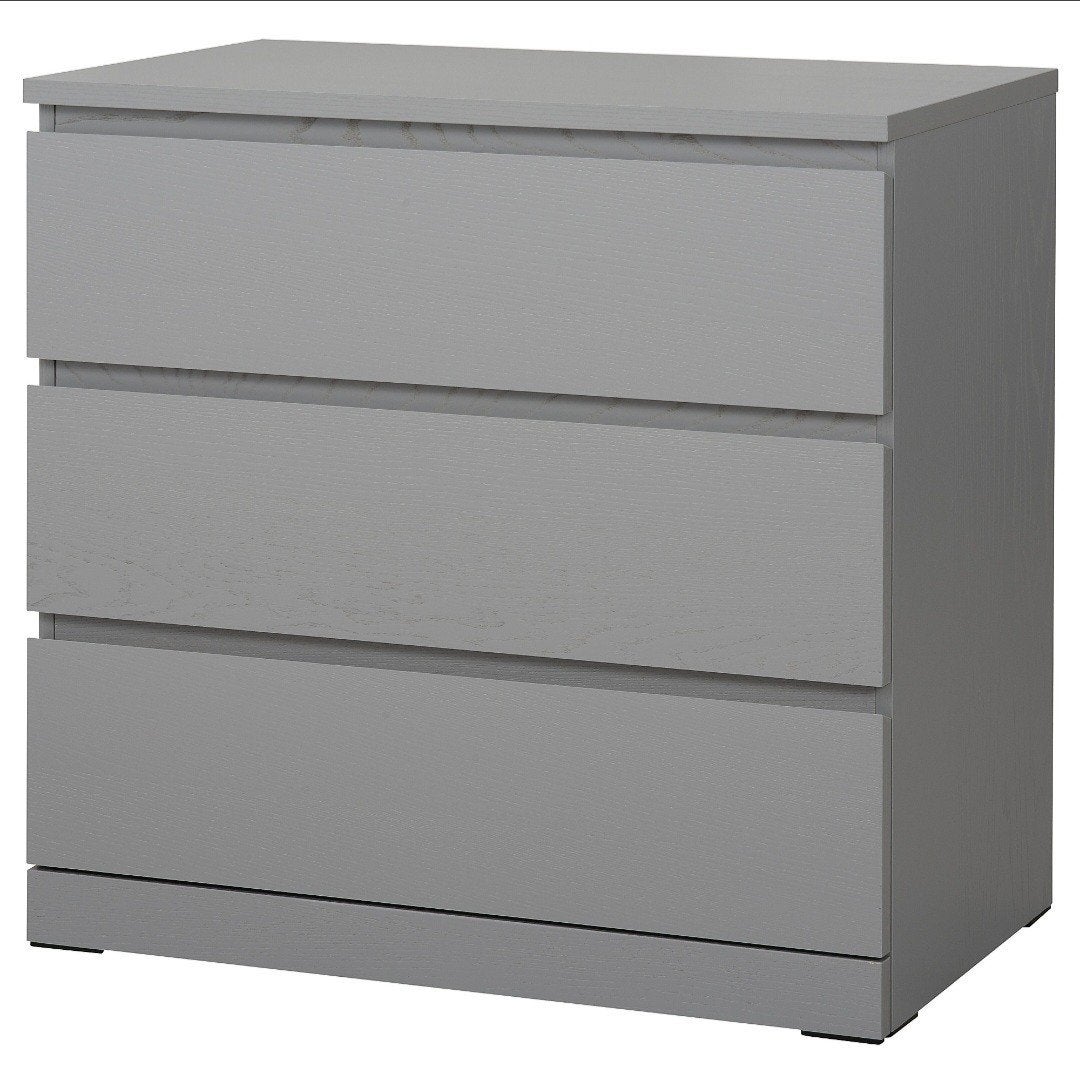Ikea Malm ladekast 3 lades grijs 80x78 cm (nieuw), Ophalen, Nieuw