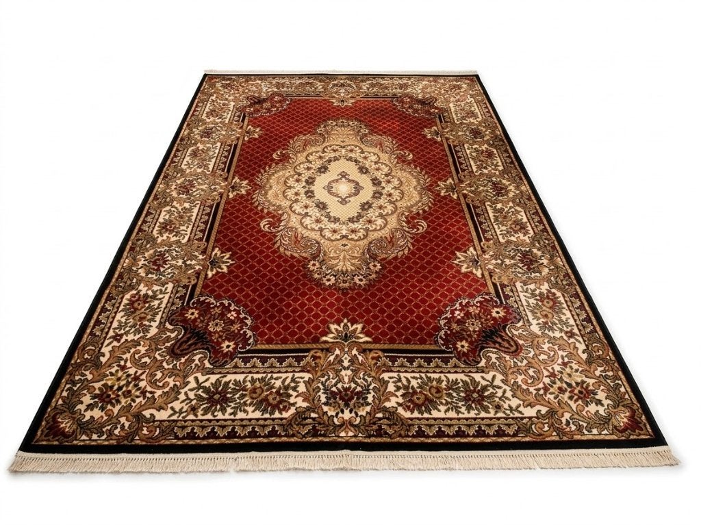 Zacht tapijt vloerkleed 200 x 300 cm rood goud vintage, Ophalen, Gebruikt, 200 cm of meer, 200 cm of meer