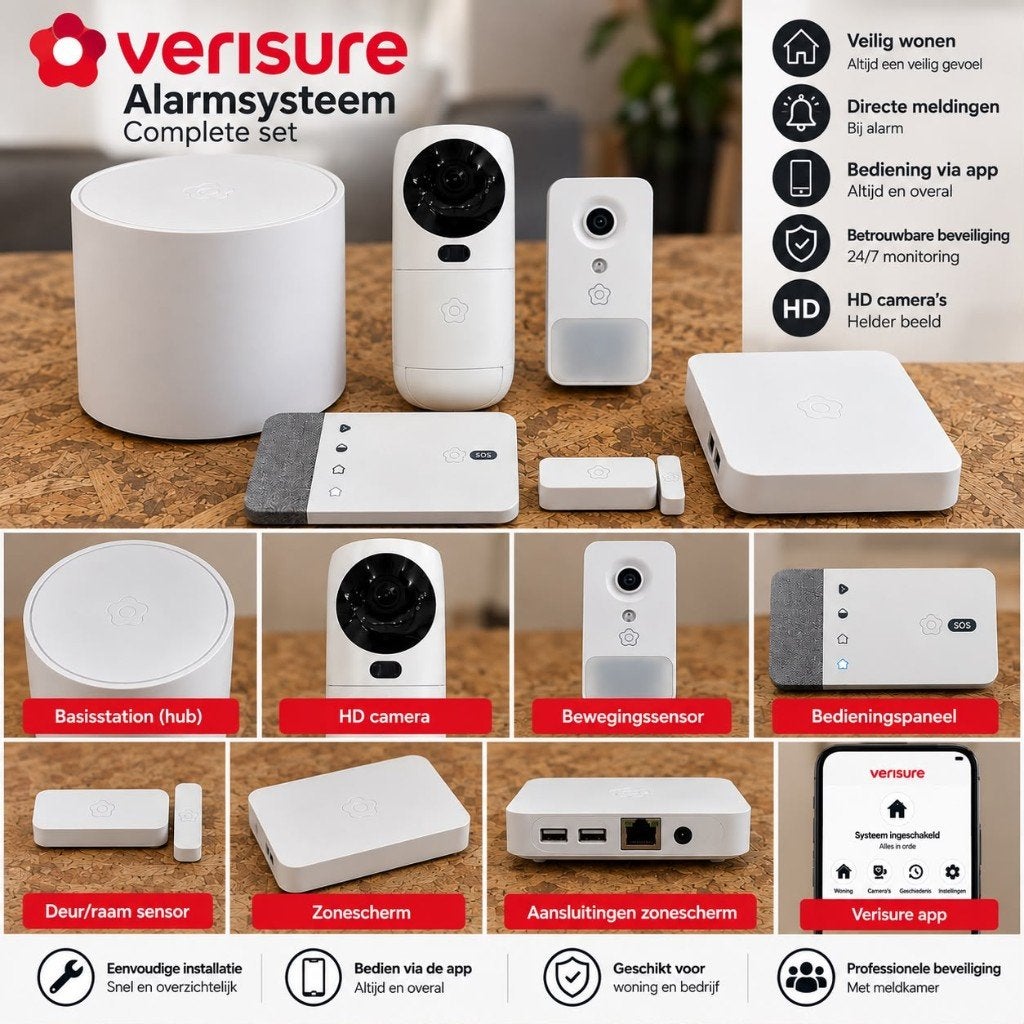 Verisure Alarmsysteem Complete Set - Veilig Wonen, Ophalen of Verzenden, Compleet systeem, Draadloos, Beweging