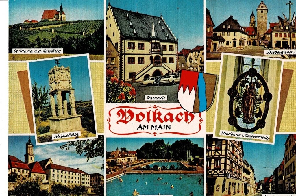 Ansichtkaart Volkach am Main - Diverse stadsgezichten, Ophalen of Verzenden, 1980 tot heden, Gelopen, Duitsland