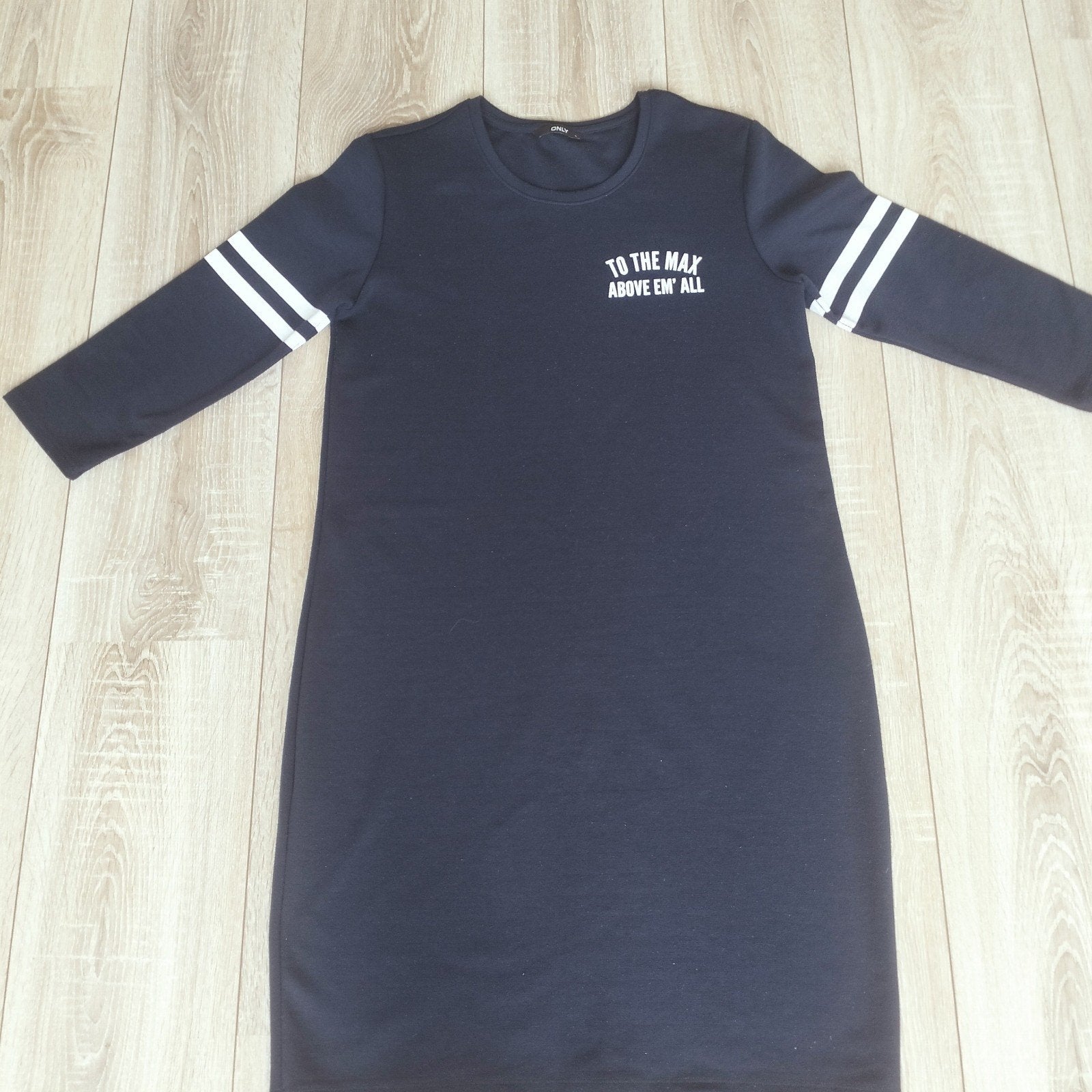 ONLY donkerblauwe tuniek/jurk travelstof mt L, Maat 38/40 (M), Only, Blauw, Ophalen of Verzenden