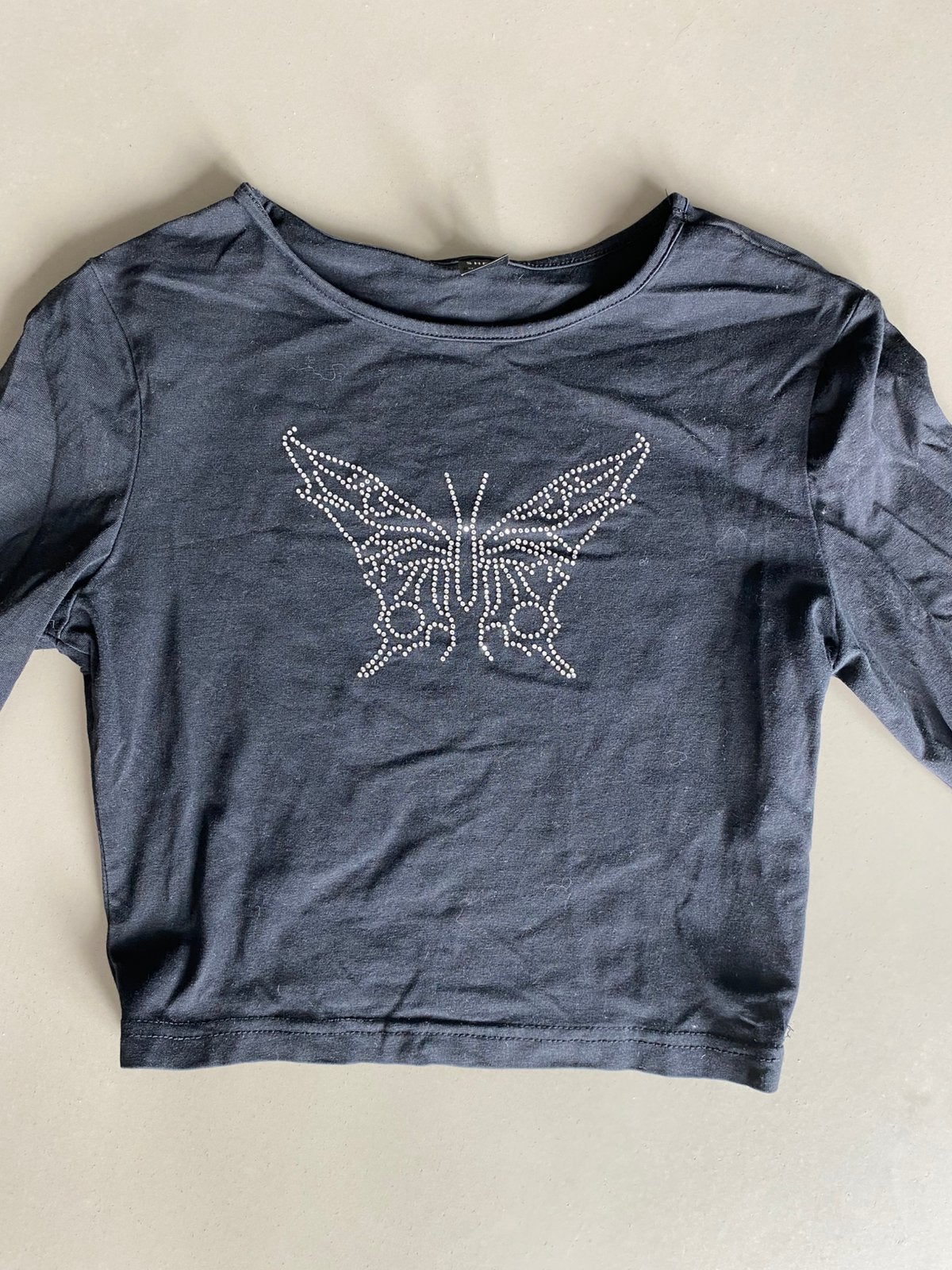 Vlinder top maat xs, Zwart, Ophalen of Verzenden, Zo goed als nieuw, Lange mouw