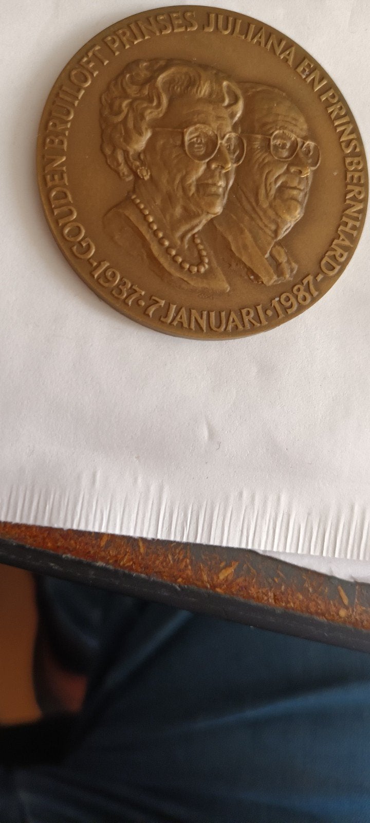 Gouden Bruiloft Juliana & Bernhard Medaille 1987, Ophalen of Verzenden
