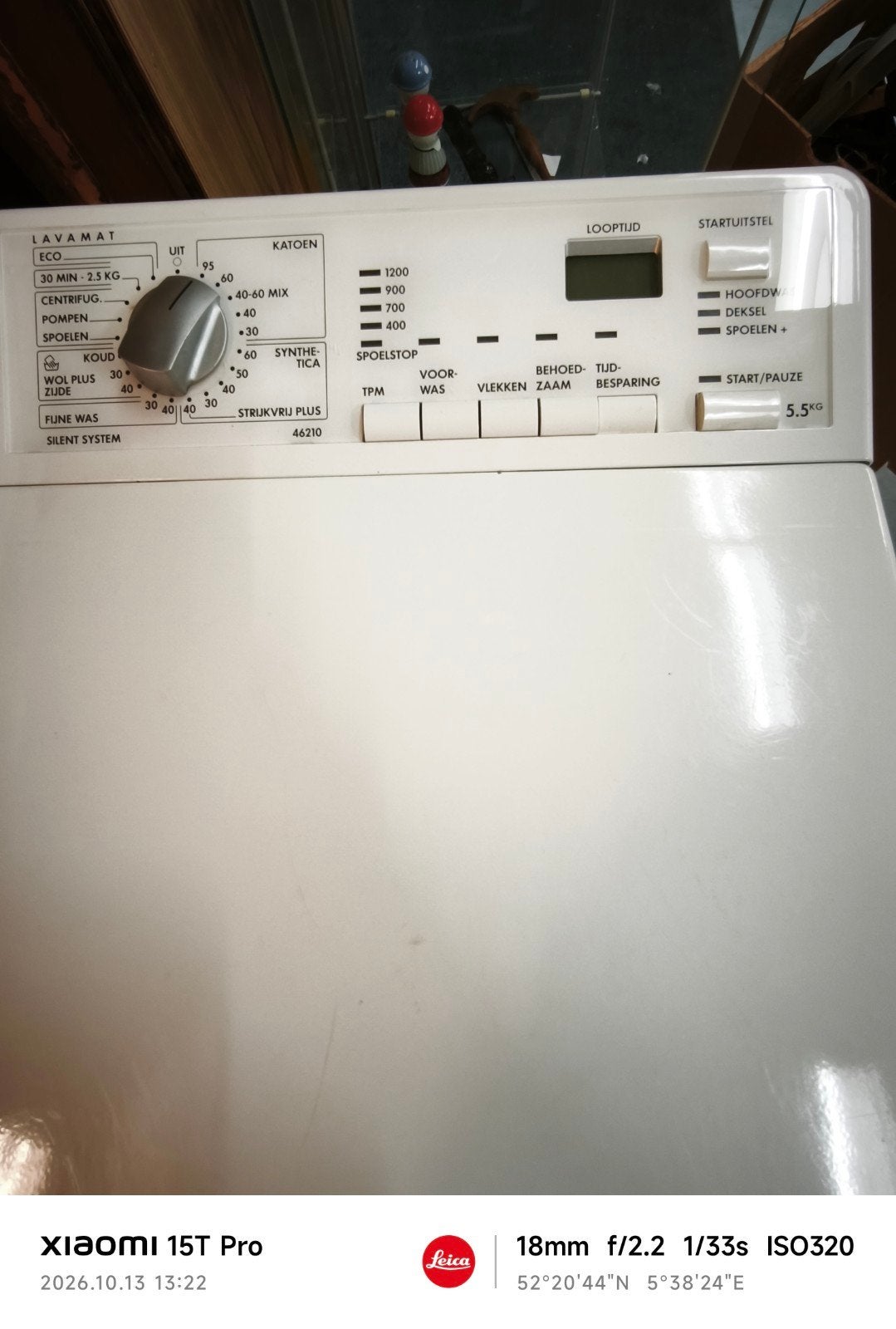 AEG Electrolux L46210 Bovenlader Wasmachine 5.5 kg, Witgoed en Apparatuur, Ophalen, 1200 tot 1600 toeren, Gebruikt, 4 tot 6 kg