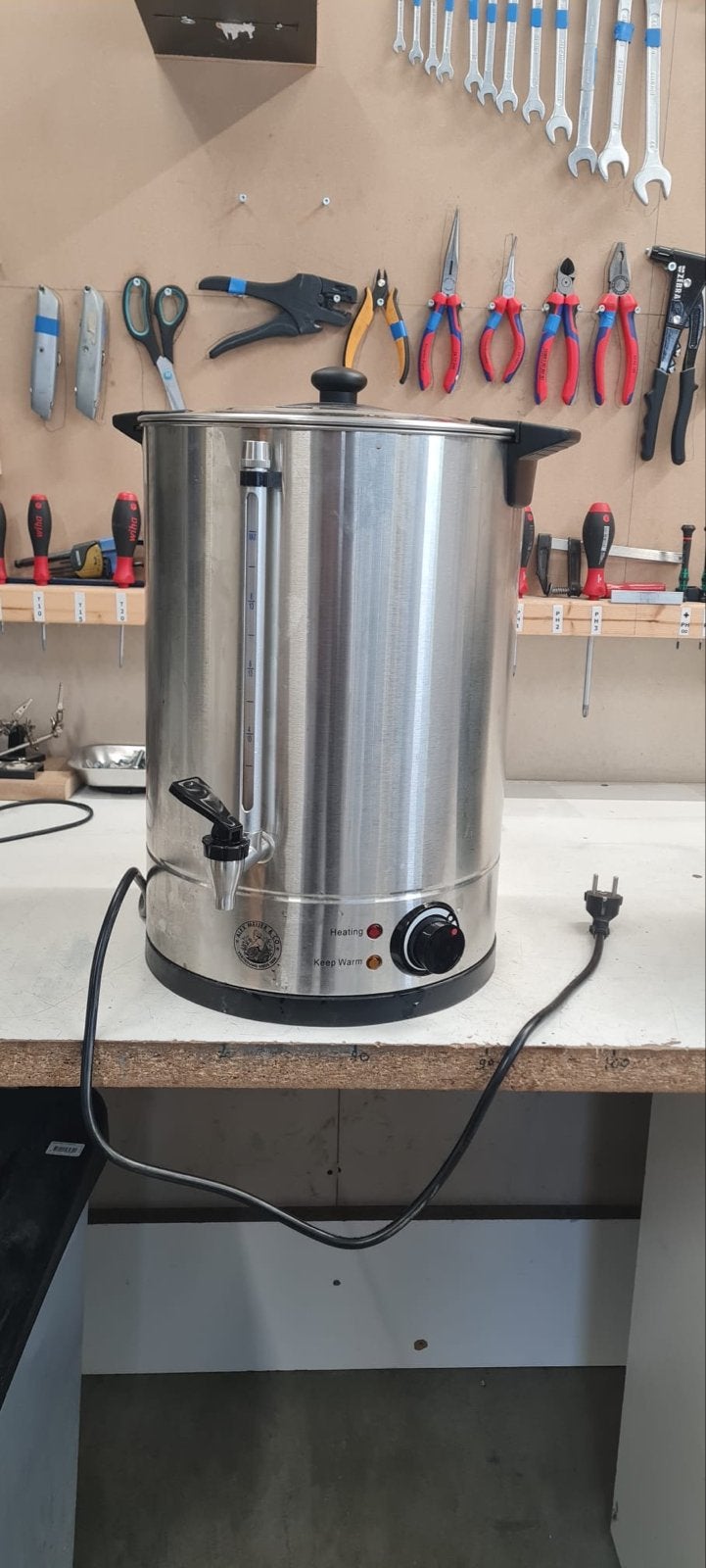 RVS Glühwein- en Warmwaterketel - 10 Liter, 2 liter of meer, Ophalen, Gebruikt, Rvs