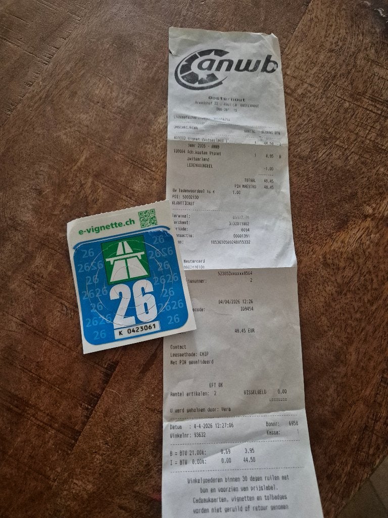 Vignet zwitserland 2026, Tickets en Kaartjes, Autovignetten, Drie personen of meer