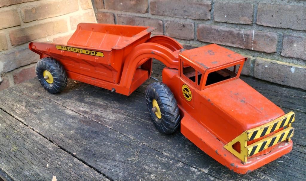 Oude, blikken, metalen Nylint toys dumper, Antiek en Kunst, Ophalen of Verzenden