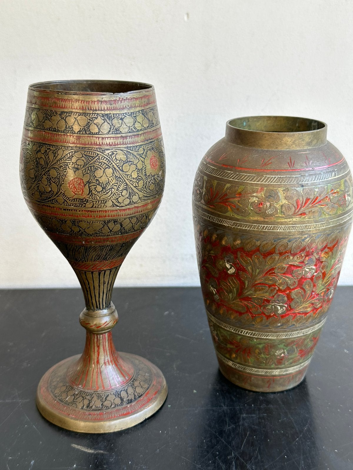 Oude oosters koper Kelk en Vaas 1 koop 15/18 cm, Antiek en Kunst, Ophalen of Verzenden