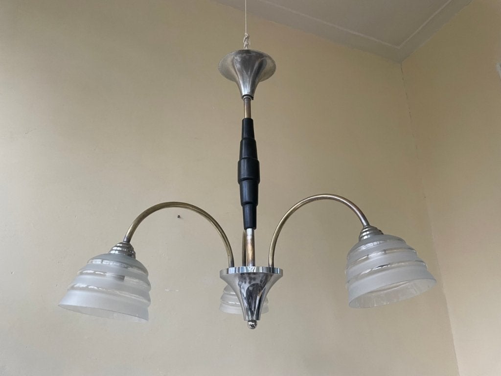 Lamp Hanglamp Plafondlamp Art Deco 1930 Frans, Ophalen of Verzenden