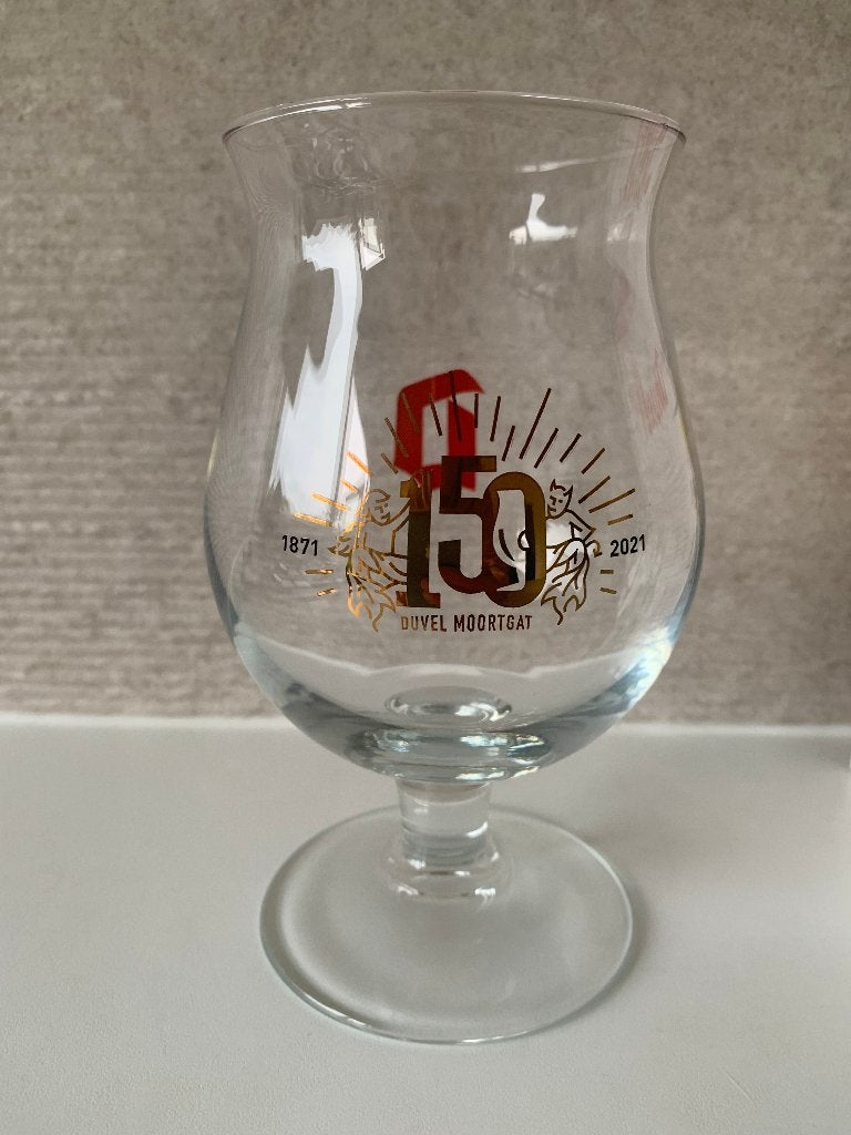 Nieuw Duvel glas 150 jaar Duvel Moortgat 1871 - 2021, Verzamelen, Biermerken, Ophalen of Verzenden, Nieuw, Glas of Glazen, Duvel