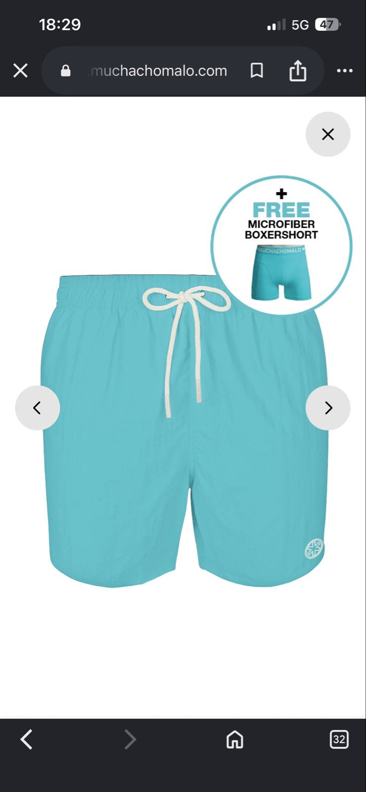 Muchachomalo Zwemshort Maat 158-164 Nieuw, Ophalen of Verzenden, Overige maten, Blauw, Zwemshort