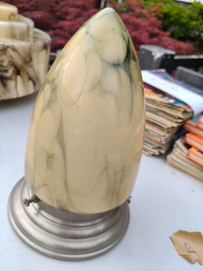 Retro jaren '30 gemarmerde plafonnière, Antiek en Kunst, Ophalen