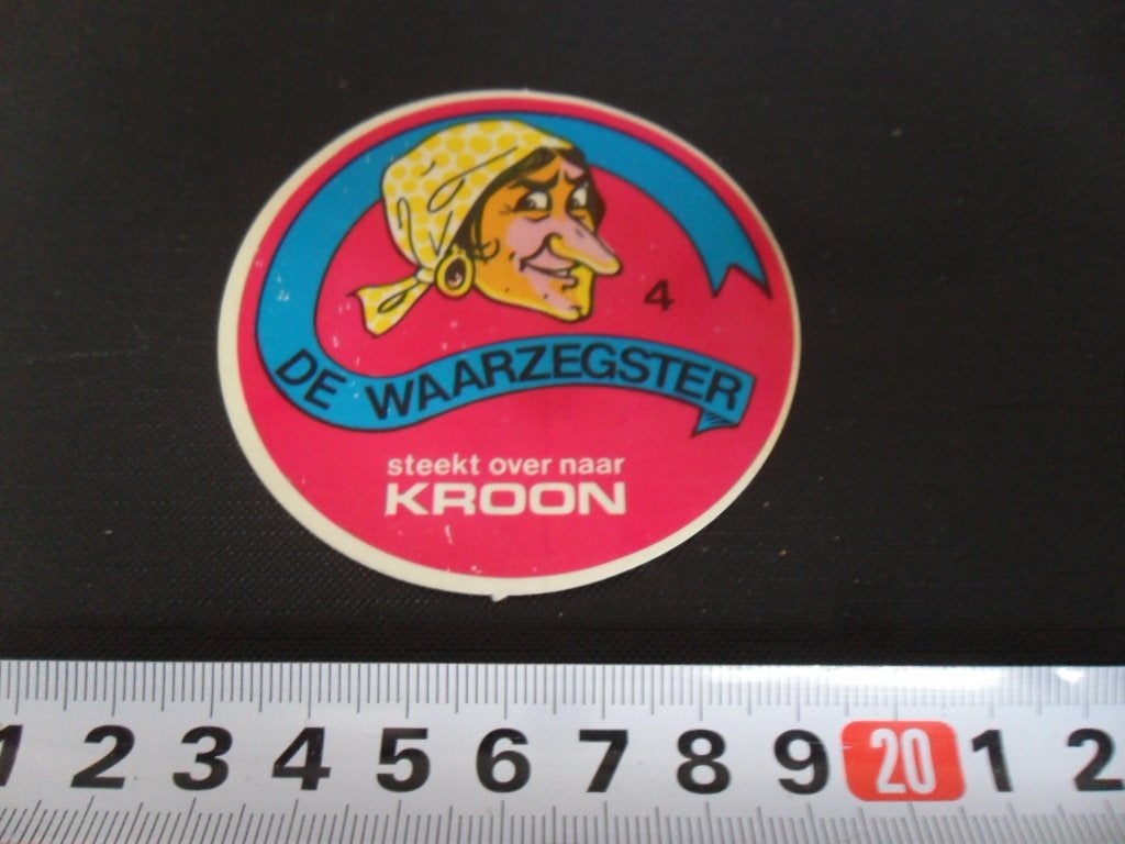 sticker DE WAARZEGSTER stekt over naar KROOn (4), Ophalen of Verzenden, Zo goed als nieuw