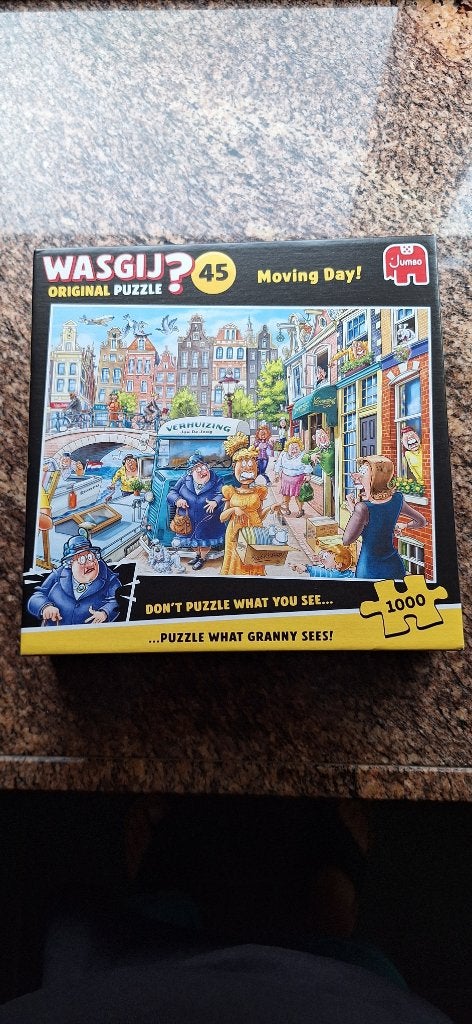 Wasgij puzzel nr 45 Moving Day, Ophalen of Verzenden, 500 t/m 1500 stukjes, Zo goed als nieuw, Legpuzzel