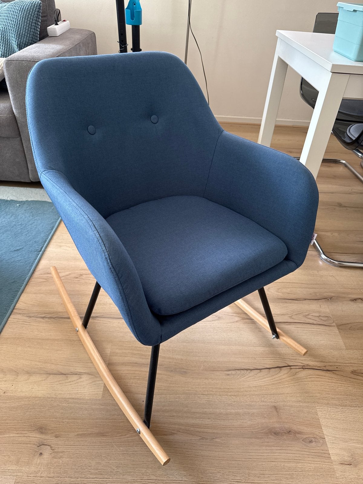 Comfortabele blauwe schommelstoel vida xl, Ophalen, Blauw, Zo goed als nieuw, Eén