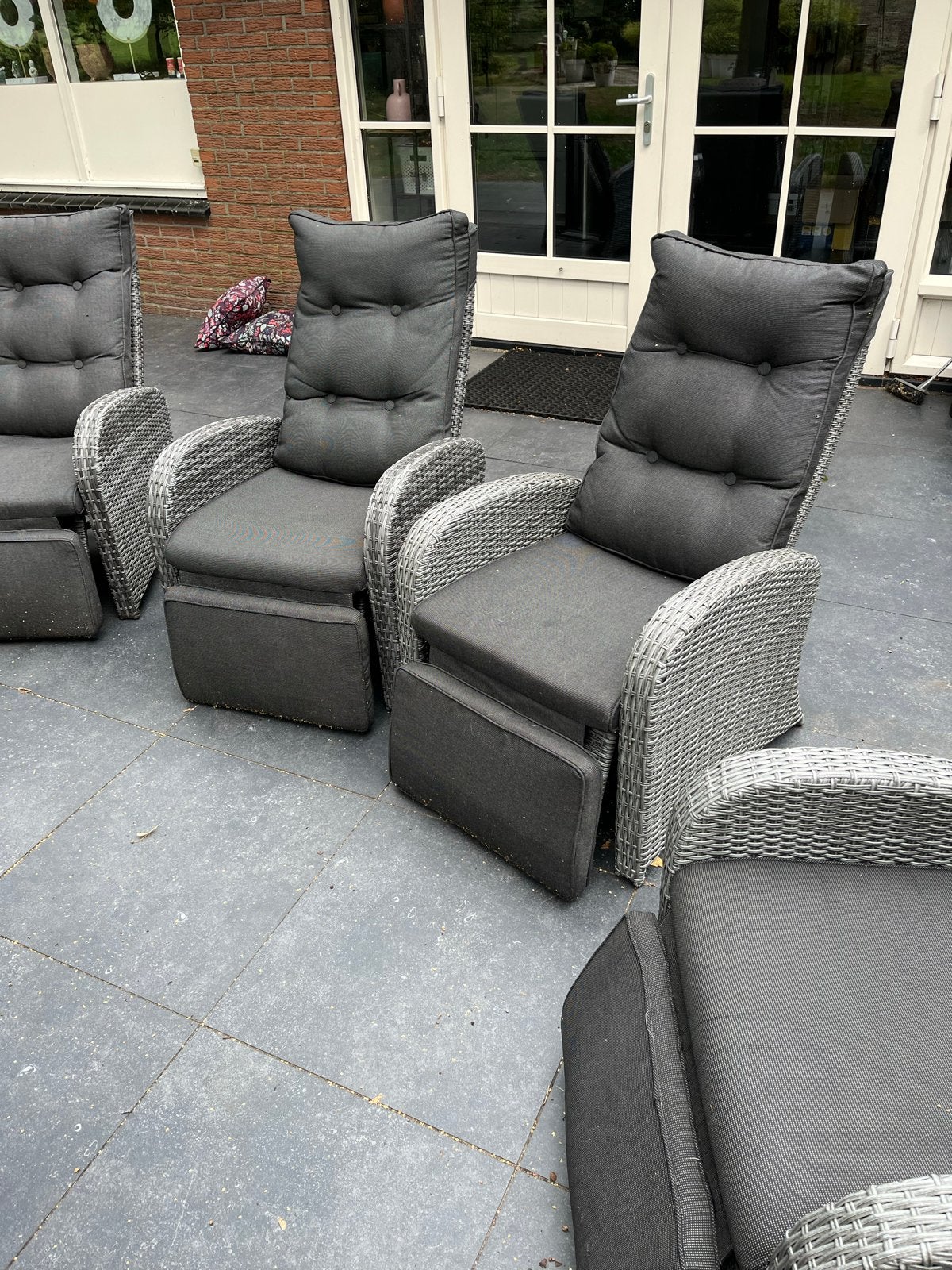 Set van 4 Jysk STORD loungestoelen (tuinstoelen), Ophalen, Gebruikt, Wicker, Verstelbaar