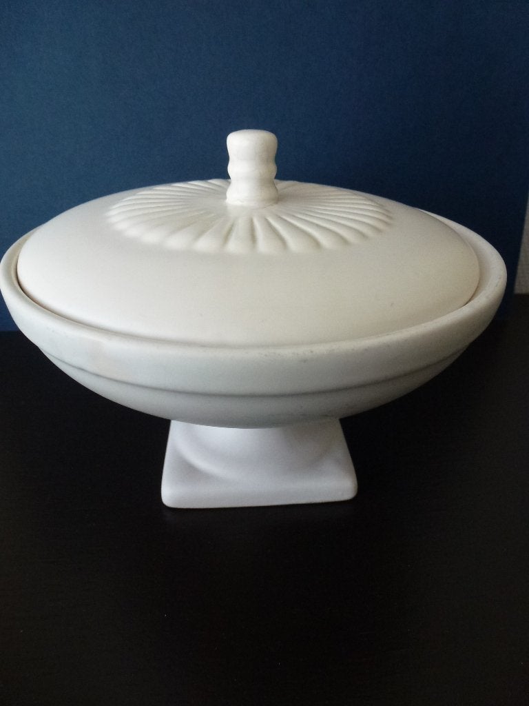 Vintage, flora Gouda schaaltje op voet, mat keramiek, 2009, Antiek en Kunst, Ophalen of Verzenden