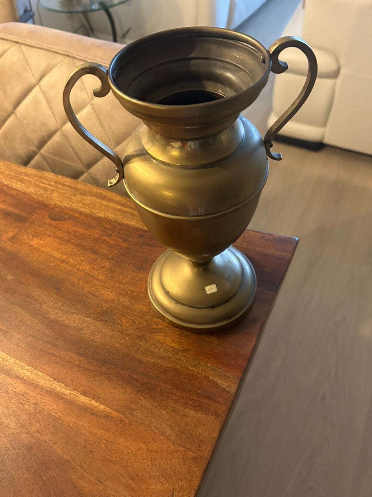 Oude vintage messing/ koper oor vaas, Ophalen of Verzenden