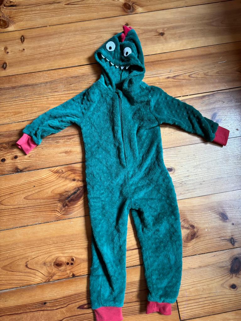 Verkleedpak groen draakje mt 98 104 onesie, Kinderen en Baby's, Ophalen of Verzenden, Gebruikt, 104 of kleiner, Jongen of Meisje