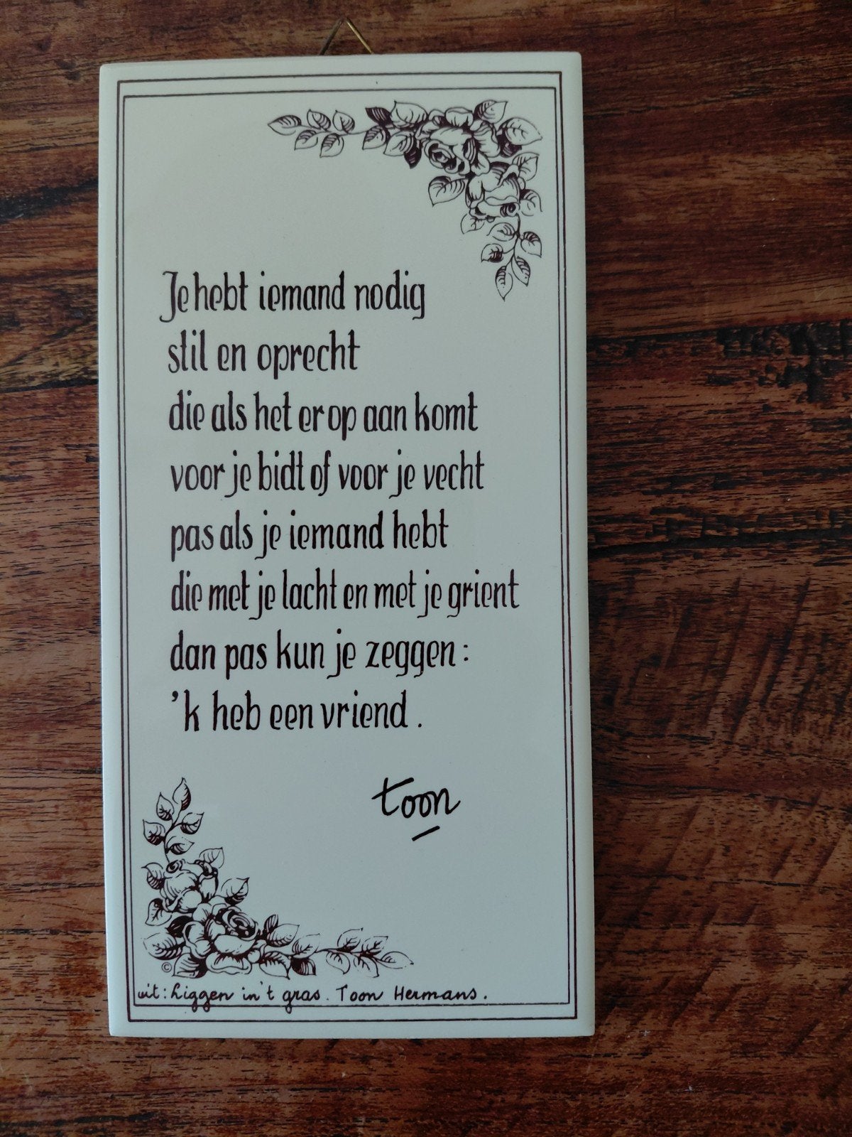 tegeltje "Vriend ", Ophalen of Verzenden