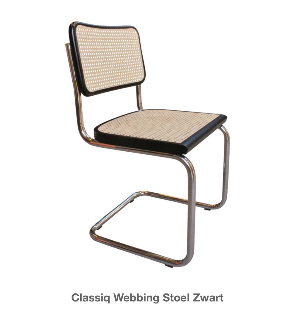 Zitting en rugleuning voor Classiq Webbing Stoel Zwart, Huis en Inrichting, Stoelen, Ophalen, Gebruikt, Zwart, Vijf, Zes of meer stoelen