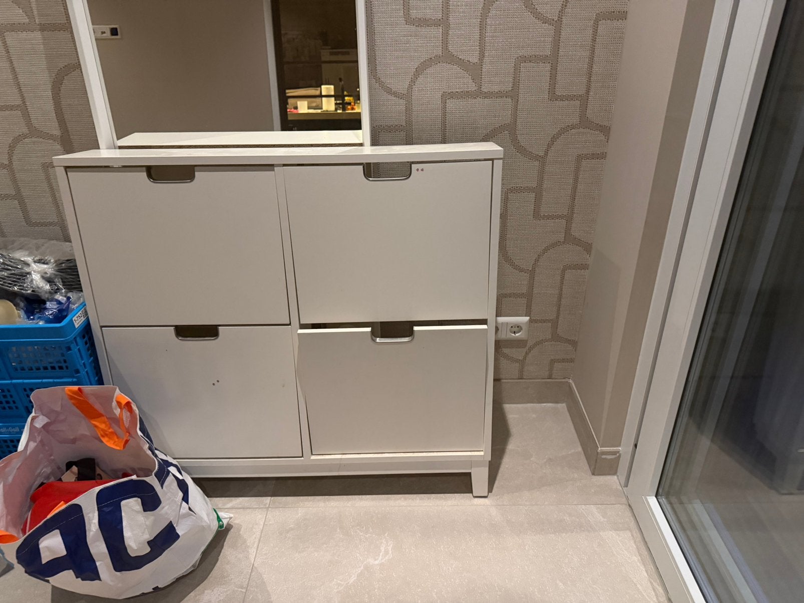 IKEA STÄLL Schoenenkast wit, 4 vakken, Ophalen, Gebruikt