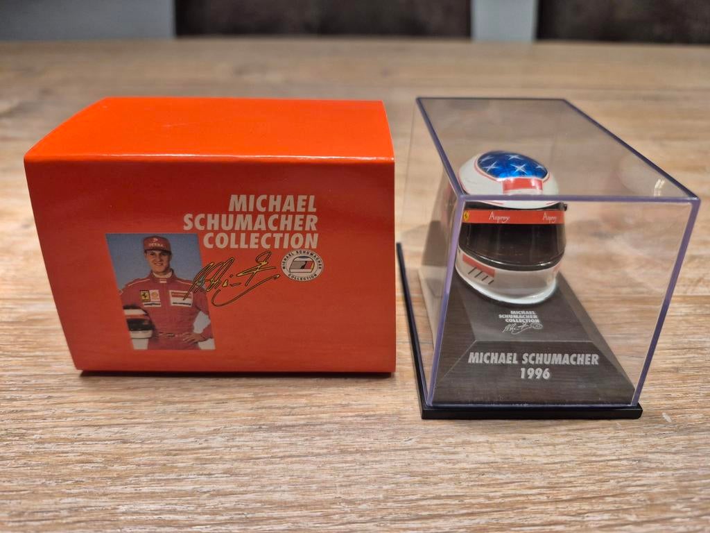 Michael Schumacher 1:5 helm 1996, Verzamelen, Ophalen of Verzenden, Zo goed als nieuw, Formule 1