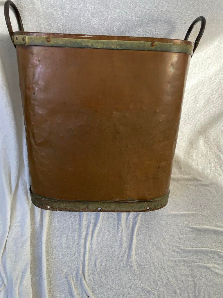 Antieke ovale roodkoperen melkemmer/melkvat, Ophalen of Verzenden, Koper