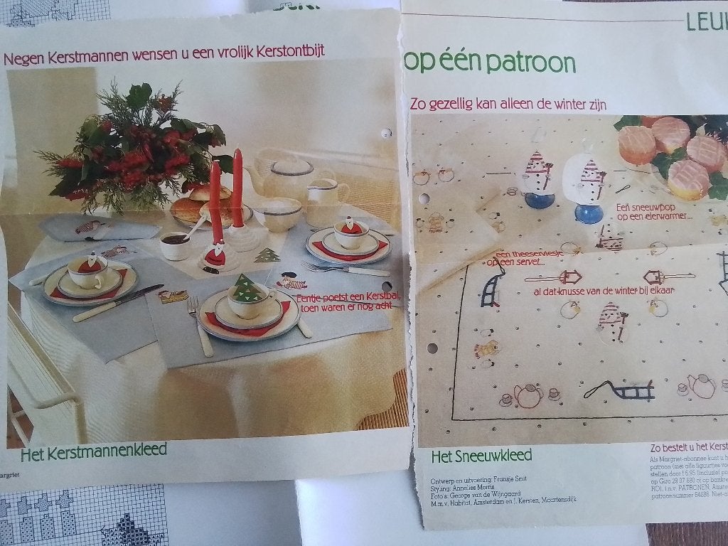 Borduurpatroon kerstkleed met 9 kerstmannen, nr 64686, Hobby en Vrije tijd, Borduren en Borduurmachines, Ophalen of Verzenden
