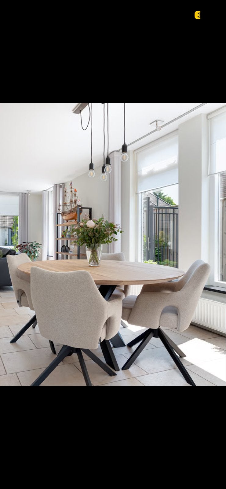 Moderne hanglamp met losse peertjes - Zwart, Huis en Inrichting, Lampen | Hanglampen, Ophalen, 50 tot 75 cm, Zo goed als nieuw