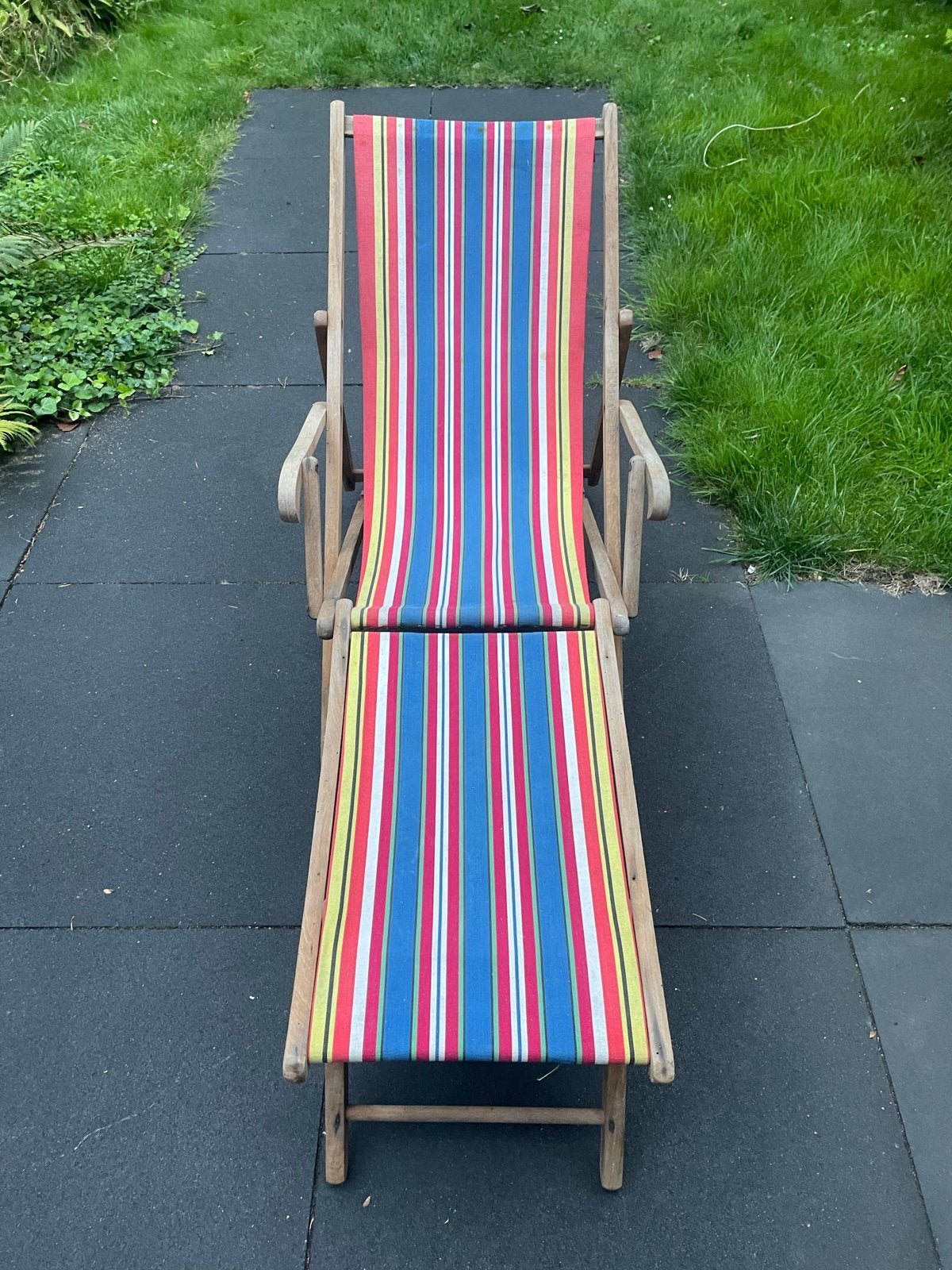 Vintage inklapbare kinder strandstoel / ligstoel, Ophalen, Gebruikt, Hout, Inklapbaar
