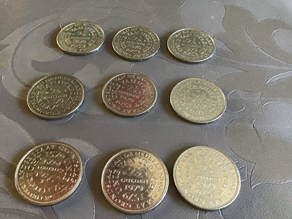 9 Unie van Utrecht Rijksdaalders, Ophalen of Verzenden, Koningin Juliana, 2½ gulden, Losse munt