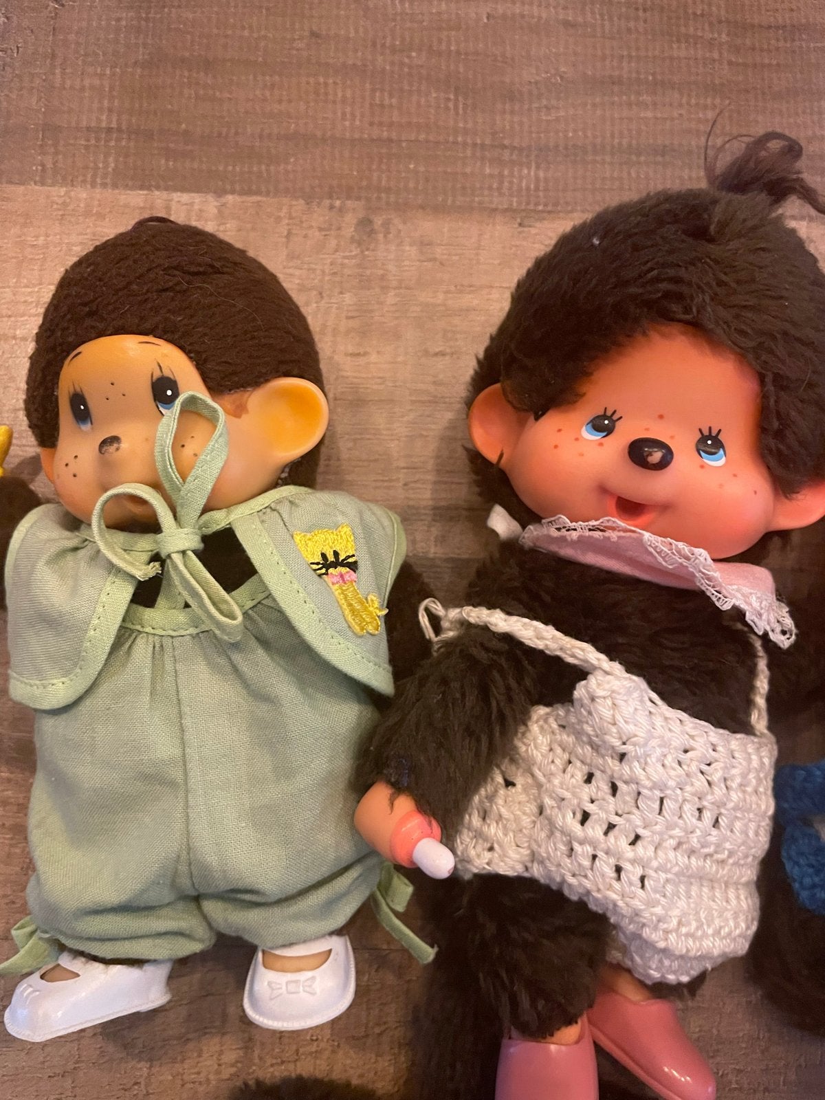 Monchhichi poppen - Set van 6 vintage Monchhichi's, Ophalen of Verzenden, Gebruikt, Overige typen