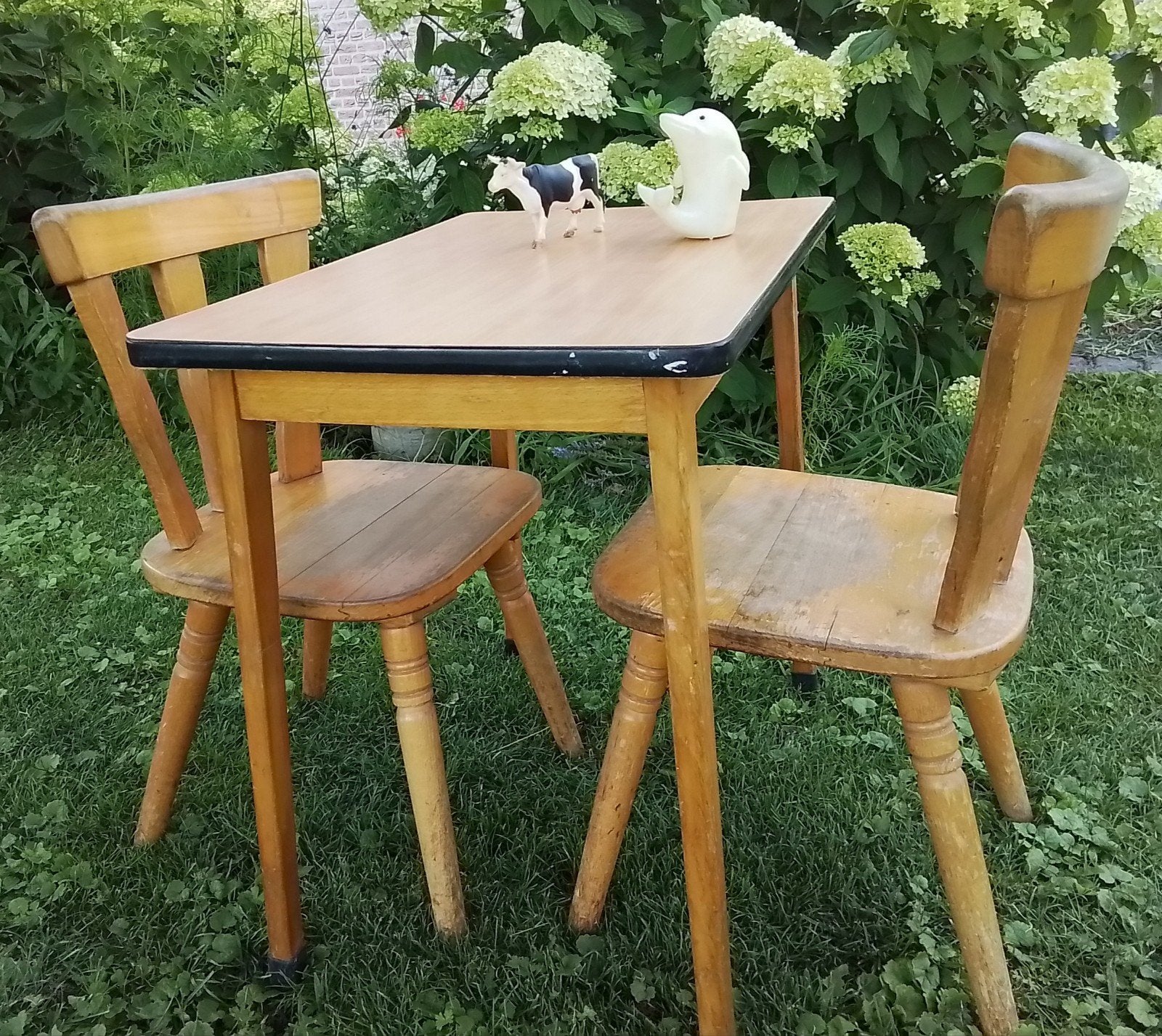 Vintage Beukenhouten Peuter/Kleuter Tafel en Stoeltjes Set, Kinderen en Baby's, Kinderkamer | Tafels en Stoelen, Ophalen of Verzenden