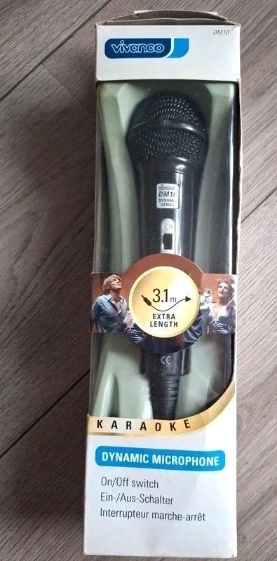 Vivanco DM10 karaoke microfoon nieuw 3,1 m, Ophalen of Verzenden, Nieuw, Microfoon(s)