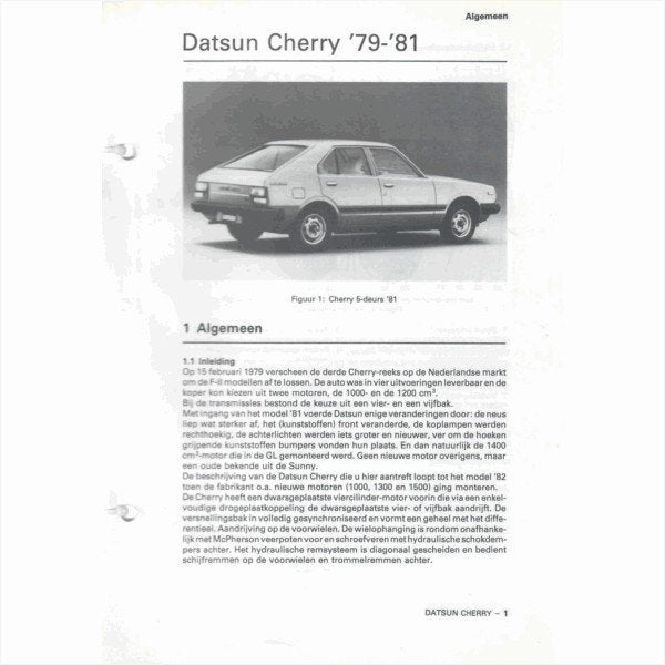 Datsun Cherry Vraagbaak losbladig 1979-1981 #1 Nederlands, Ophalen of Verzenden, Gelezen, Overige merken