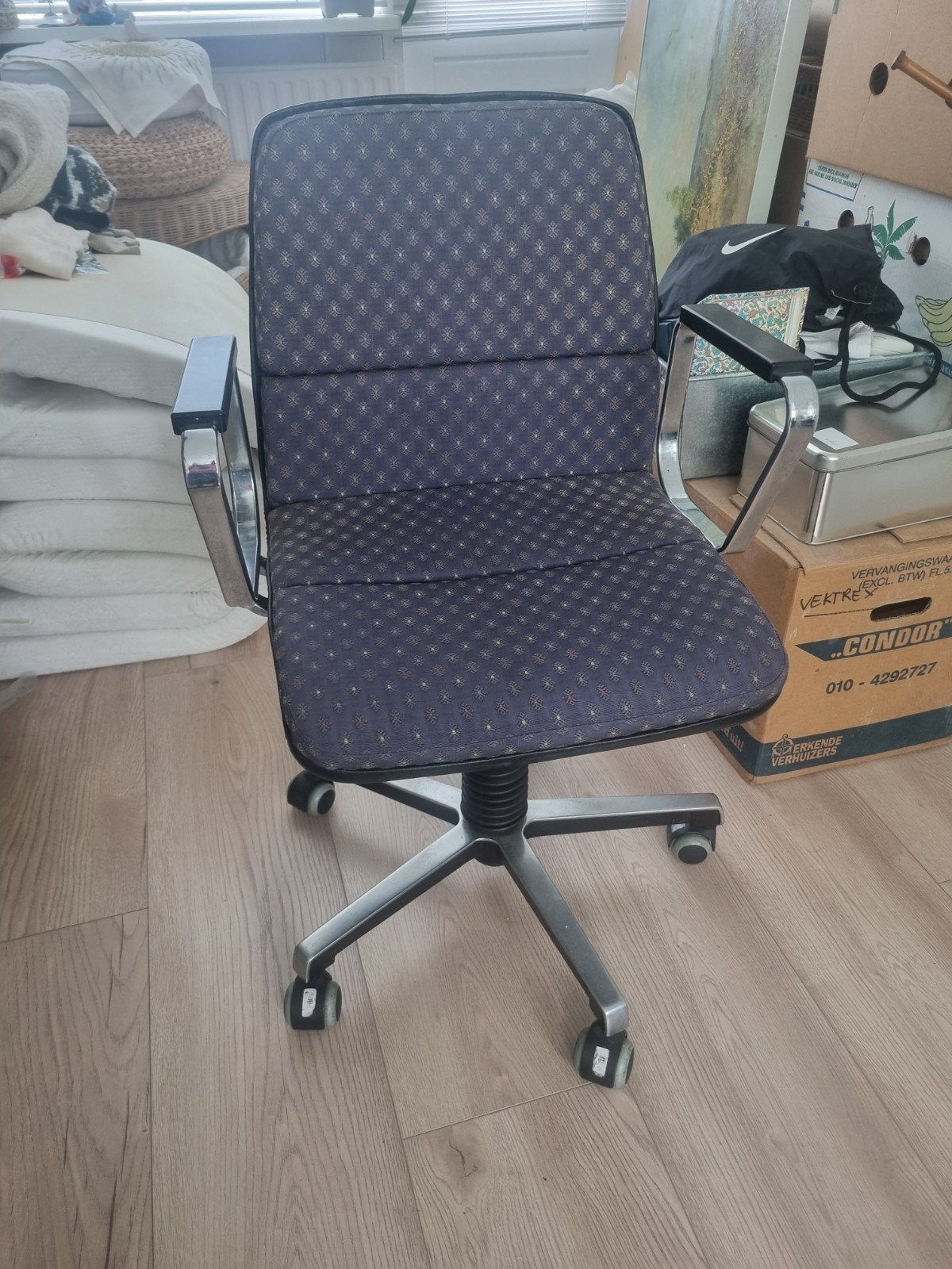 Retro Bureaustoel Draaibaar op Wielen, Ophalen, Gebruikt, Overige kleuren, Bureaustoel